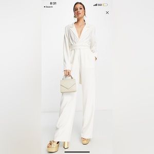 Wrap waist tailored jumpsuit